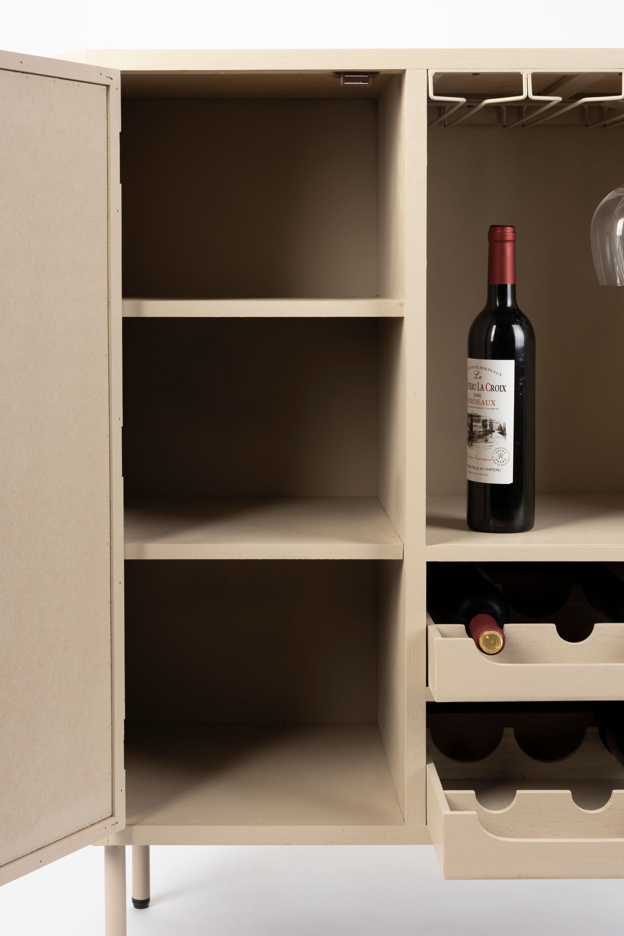 Amaya Beige Wood & Natural Rattan Drinks Cabinet